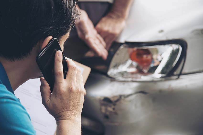 Auto Accident - guy on the phone